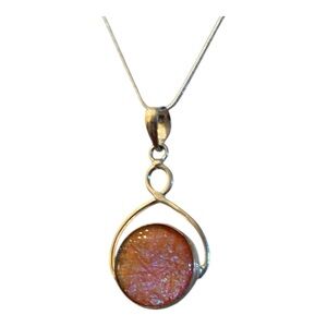 Shimmery Australian Triplet Opal with .925 Silver Bail and .925 Silver Chain